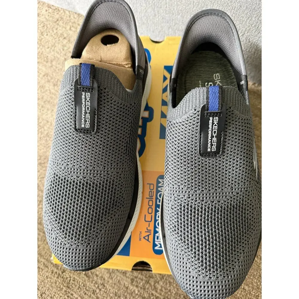 New Skechers‎ Slip On Maxed Cushioning Air cooled Memory Foam M Sz 7 Charcoal